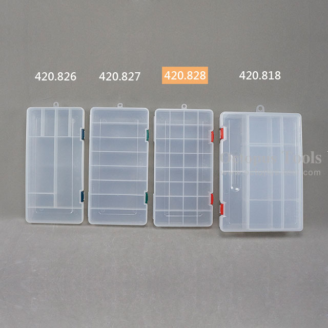 Plastic Compartment Box 32 Grids, Hanging Hole, 11.8x6.1x1.2 inch