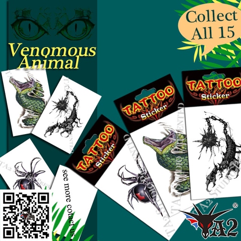 Venomous Animals Temporary Tattoo