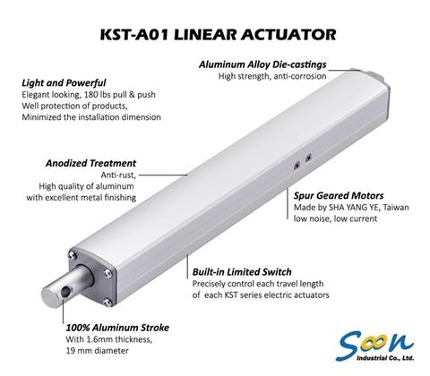 M1-D012-0100-A04-LN 100 lb Rated Load Warner Linear Linear Actuator 30 in/min Speed Rated Load 4 Stroke Length 