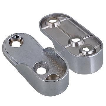 Wardrobe Oval Pipe Rail End Clothes Bracket Support Holder Hsi