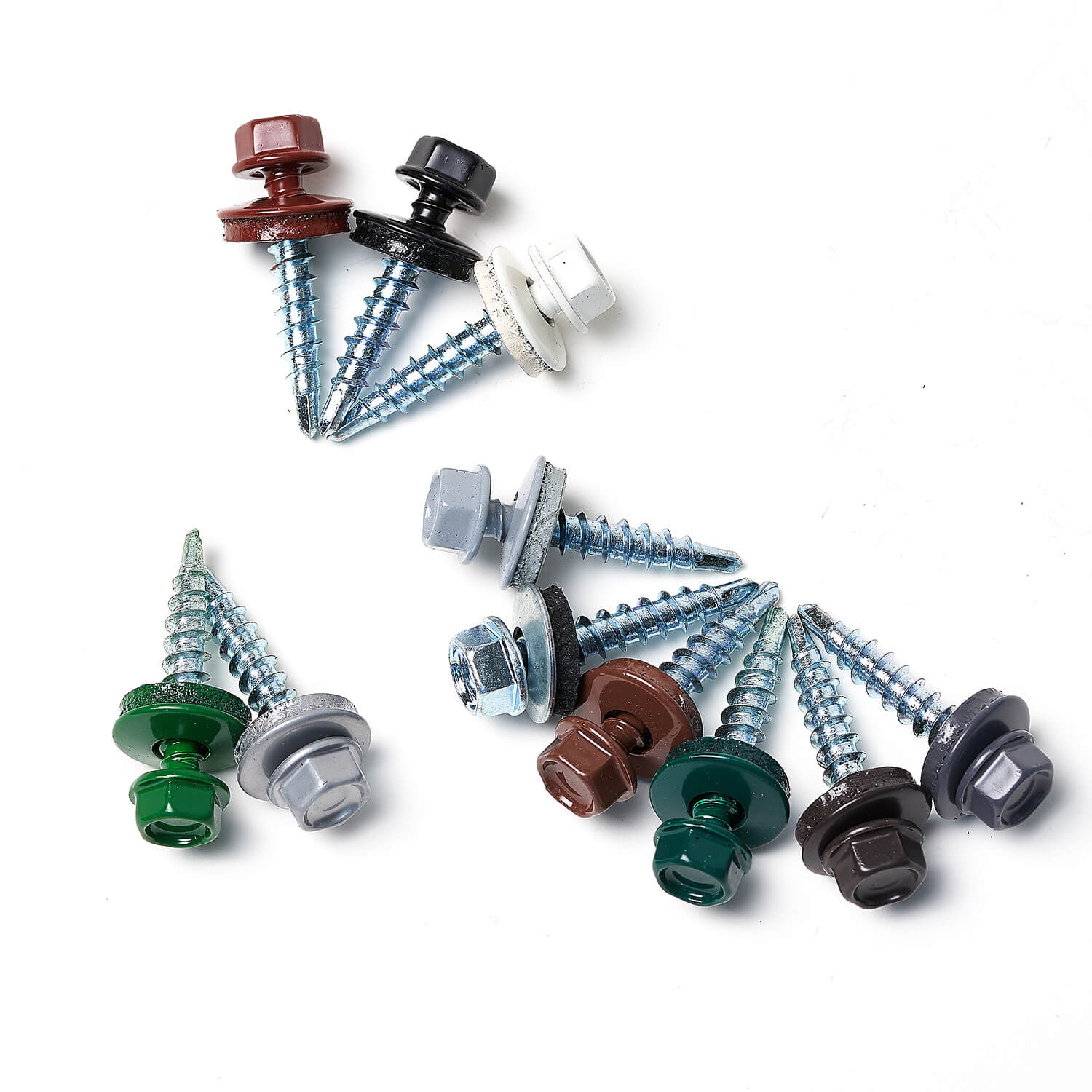 HEX WASHER HEAD ROOFING SCREW, STEEL WASHER BONDED WITH EPDM, POWDERED