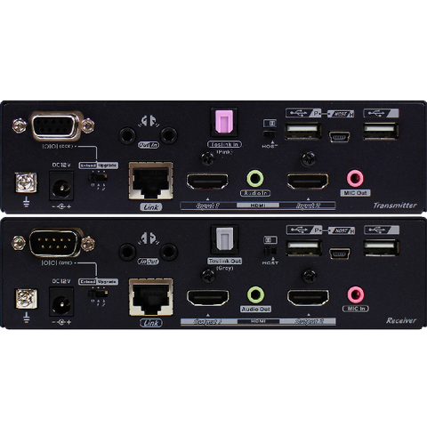 Dual HDMI KVM Extender Over CAT.X With Audio, IR, Serial, USB, 90M