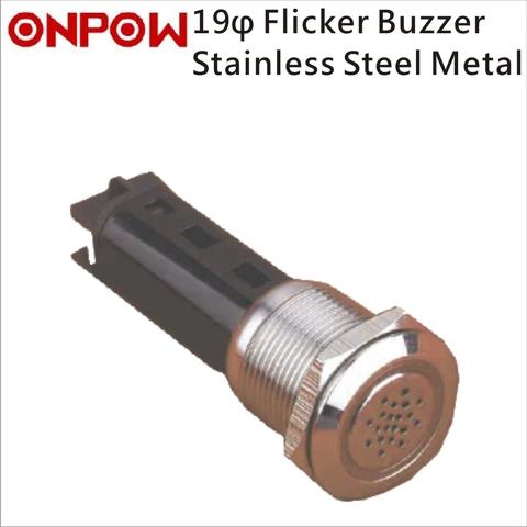 ONPOW 19mm Stainless Steel Metal Flicker Buzzer