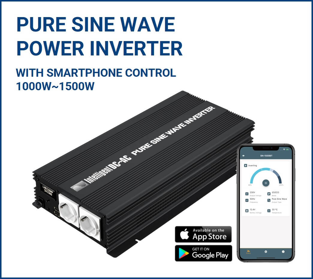 1500W Pure Sine Wave Power Inverter w/ Smartphone App Control