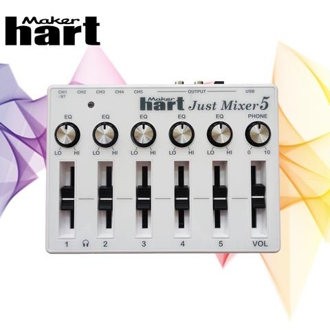 Maker hart Just Mixer 5 220V-240V 5 channel home studio sound mixer 3.5mm