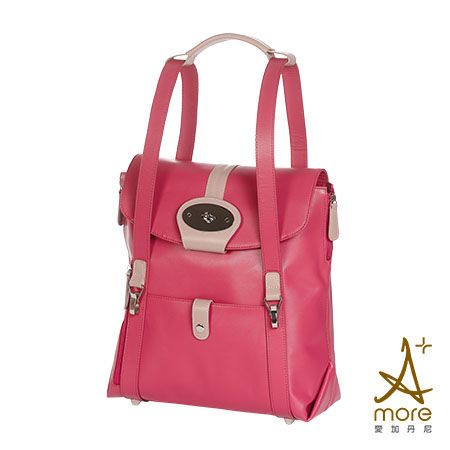 High-Quality Leather Backpack (13 Inch Peach Pink)