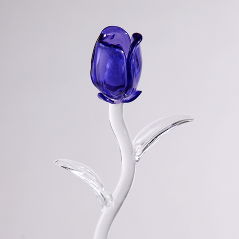 Spun GlassFigurine, Art Glass , Purple Glass Bouquet Flower, Lampwork Glass  Paperweight ,  Handmade Table Decor