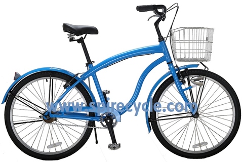 teal beach cruiser bike with basket