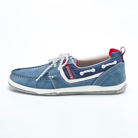 Navy Canvas Boat Shoes for Men 