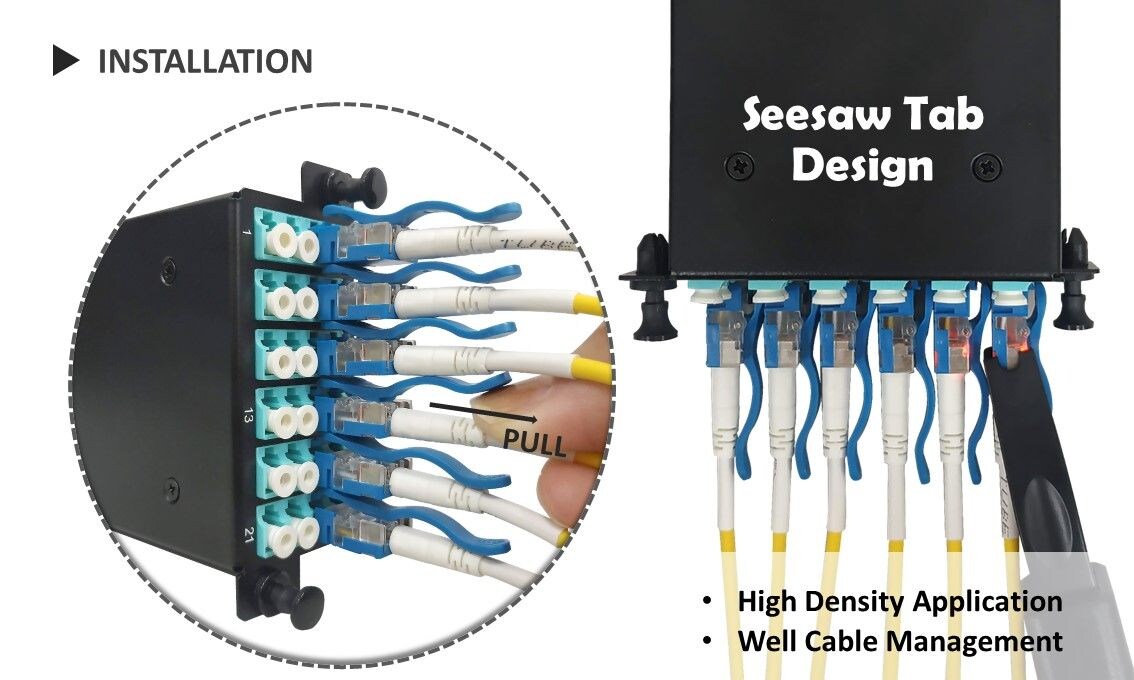 Installation des OM4 Easy Exchange Polarity LED-Glasfaser-Patchkabels