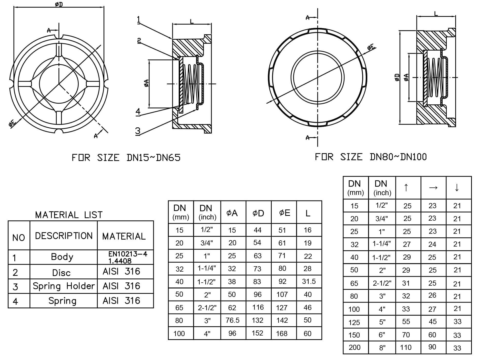 Stainless Steel 1.4408 Disco Wafer Type Check Spring Loaded Design ...