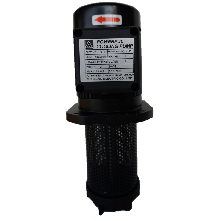 TC-6150 Coolant Pump For Lathe & Bandsaw - 1/6 HP, 120/240V Single Phase, 1/2" NPT, 6" Immersion