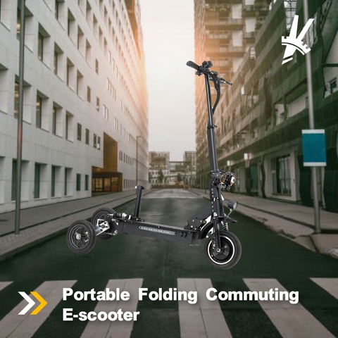 Electric Scooter, Portable Folding Commuting E-scooter for Adults with Double Braking