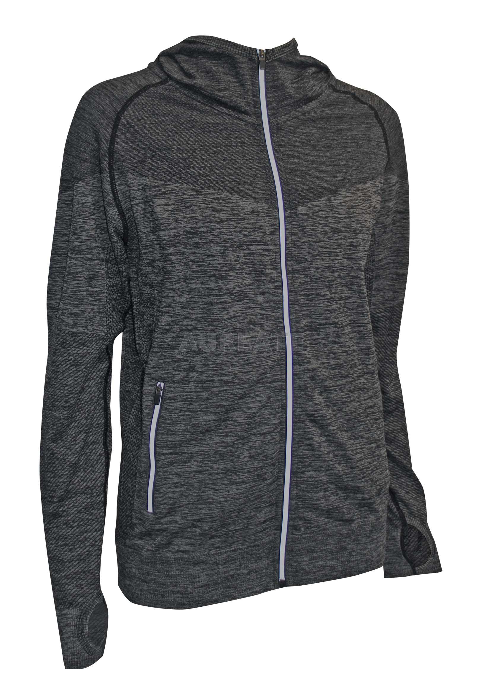 Women Lightweight Workout Track Jacket Seamless Long Sleeve Running Yoga Athletic Zip Up Jacket
