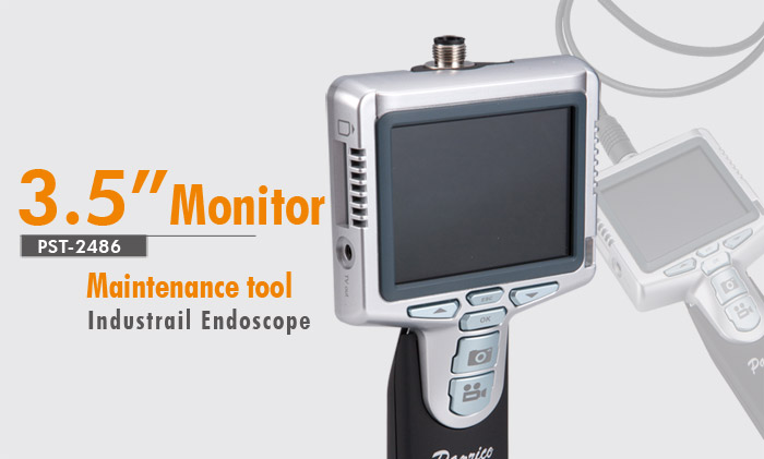 PST-2486 Portable Industrial Endoscope Borescope Camera Waterproof Video Borescope with 3.5 inch TFT LCD