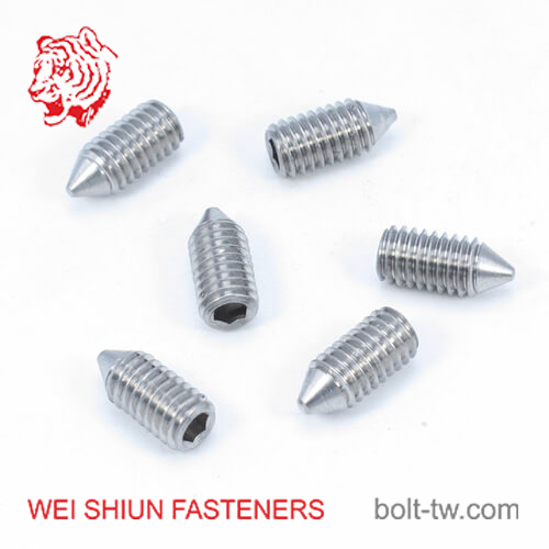 socket set screws cone point no head screw for towel bars taiwan screw factory WEI SHIUN