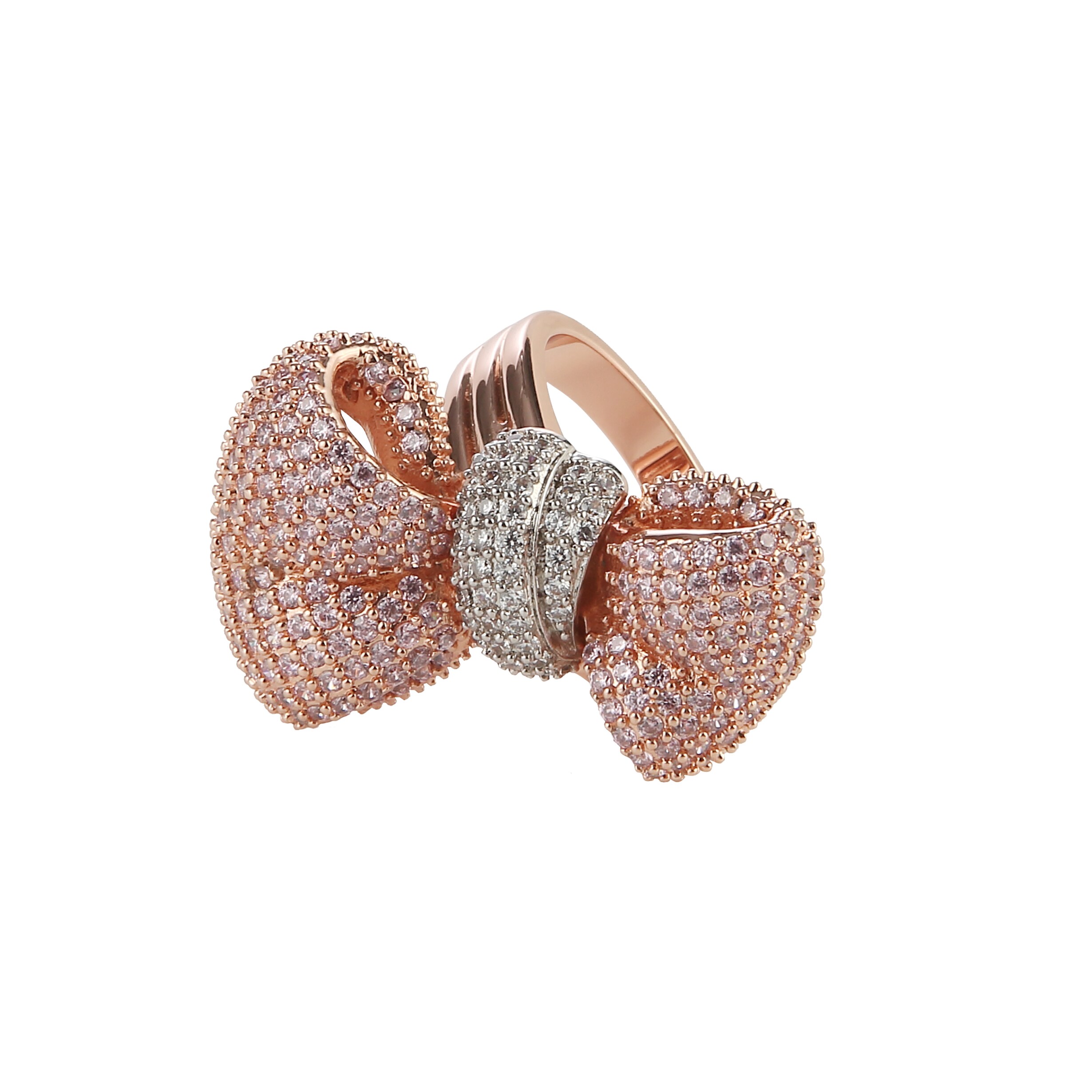 Rose Gold Ribbon Pave Ring from Taiwan | Taiwantrade