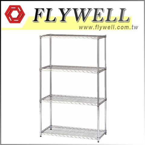 Chrome Steel Freestanding Shelving Unit