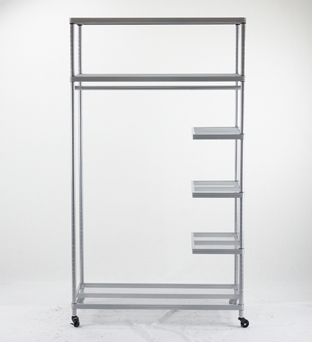 Deluxe Garment Rack with Castor White D46*W100*H185cm With 2