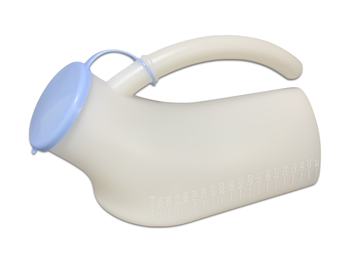 Handheld Mens Urinal Bottle with Lid in Bed 1000ml