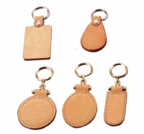 Leather Keyring Engraved Keelung City Taiwan Flag