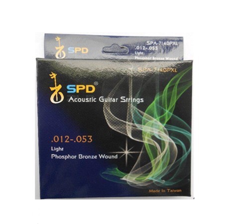 SPD Acoustic Guitar Strings,Phosphor Bronze Wound, .012-.053, Light Tension (Carton package)