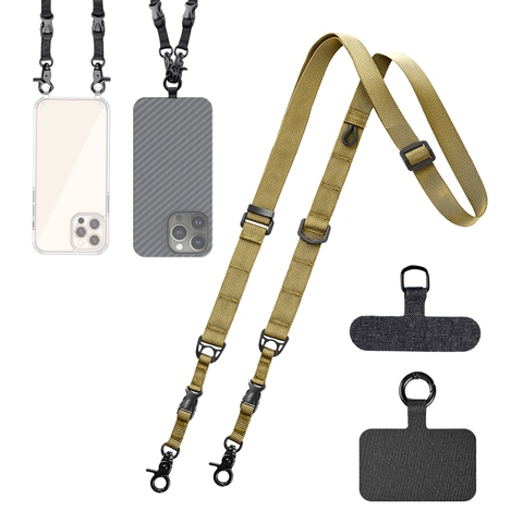 Melei cell phone crossbody wide lanyard with patch pad adjustable unisex neck shoulder strap for mobile phones, bags, smartphone