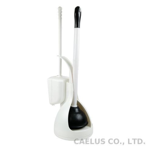 1 or 2 Pack Deluxe Heavy Duty Toilet Plunger with Bowl Brush Caddy Holder 
