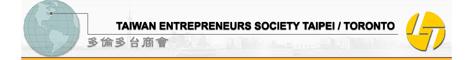 Taiwan Enterpreneurs Society Taipei/Toronto - Canada