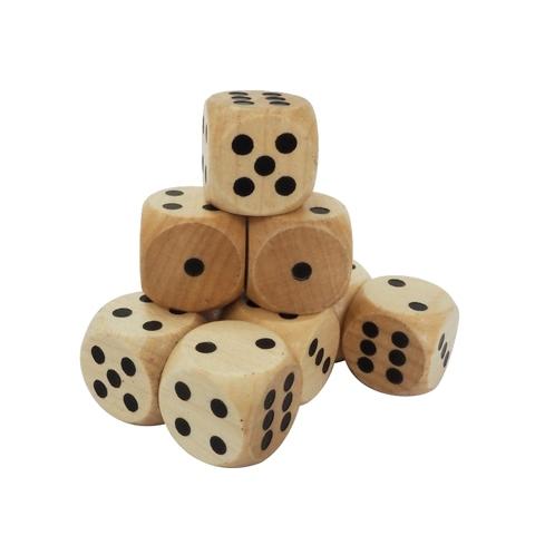 25mm black dot, ivory color round corner wooden dice