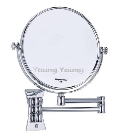 8-Inch Wall Mount Makeup Mirror with 3x Magnification and Extendable Arm, Chromel Finish