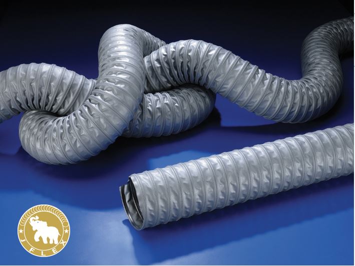 Silicone fabric air hose for high temperature exhaust gas