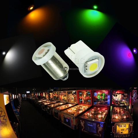 PA LED 10PCS #555 T10 4SMD LED Pinball Machine Light Bulb  Yellow(Orange/Amber)-6.3V