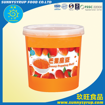 Bubble Tea Topping Popping Boba Mango Flavor Coating Juice