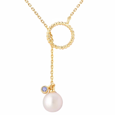 10K Yellow Gold Sapphire Necklace