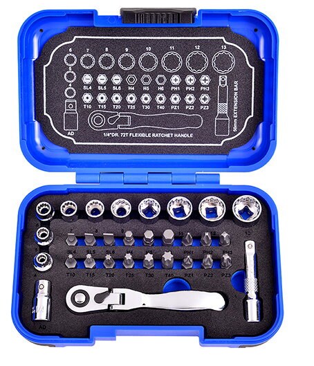 Short Socket Box Set 31PCS 1/4