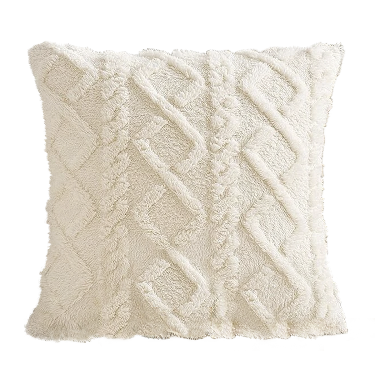 Short Fleece Square Patterned Cushion Cases Home Decoration