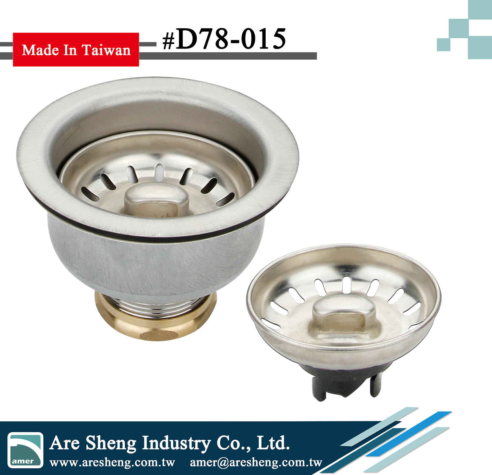41/2" Deep cup sink strainer Turn and seal basket