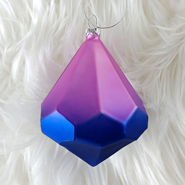 Blown Glass Ornament Ball, Glass Christmas Tree Ornaments, Diamond