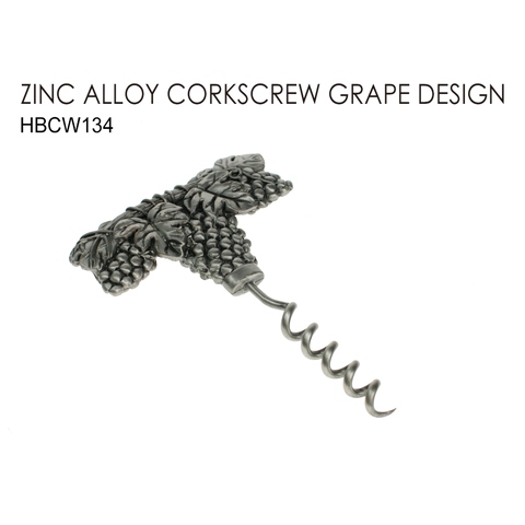 ZINC ALLOY CORKSCREW GRAPE DESIGN