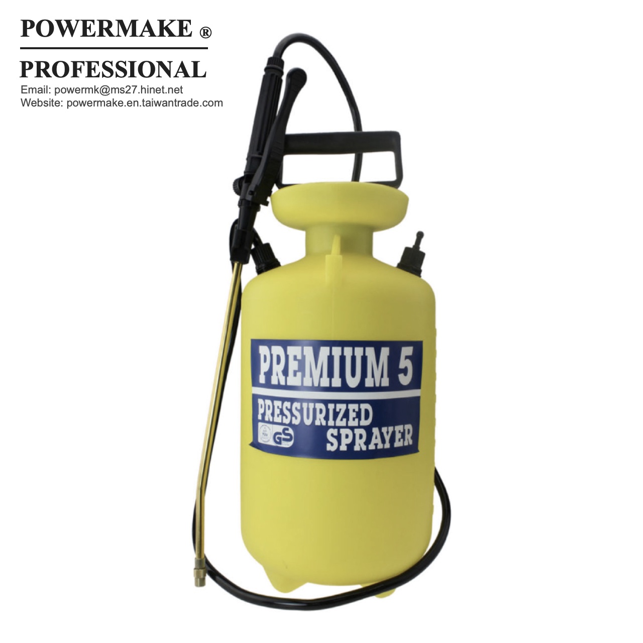 Gardening Power Tool Hand Pump Pressure Sprayer 5L Powermake