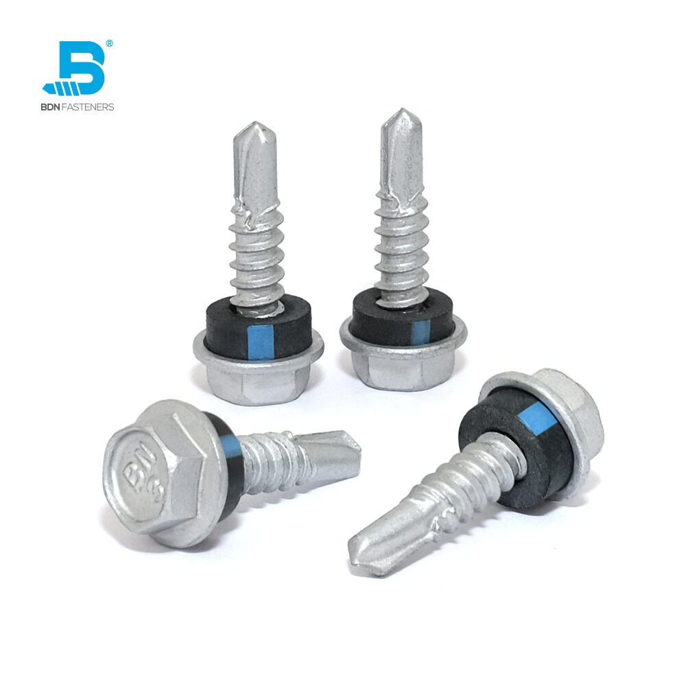 Polycarbonate Skylight Screws #12×2-3/8 - 50pcs Hex Flange Self-Drilling Screws For Metal