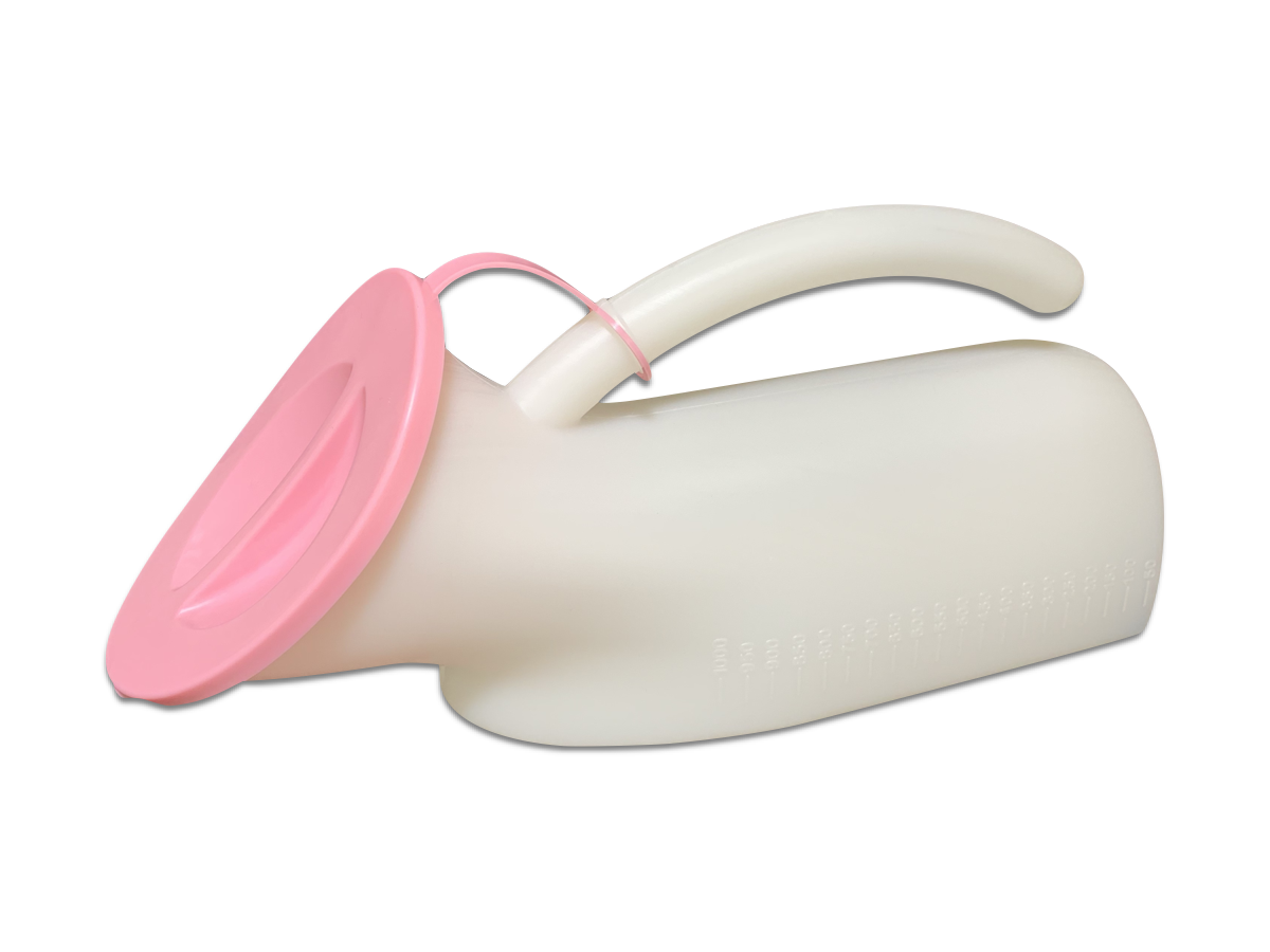 Handheld Ladies Urinal Bottle with Lid in Bed 1000ml