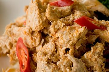 vegan diced chicken meat, prepared food
