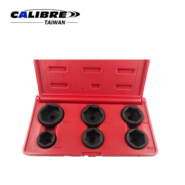 CALIBRE 6pc 3/8" Dr Low Profile Oil Filter Cup Socket Wrench Tool Set