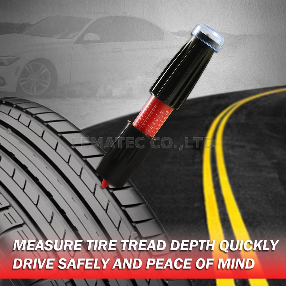 Lematec Quick Checking Tire Tread Depth Gauge Pen With Led And Buzzer Reminder Taiwantrade Com