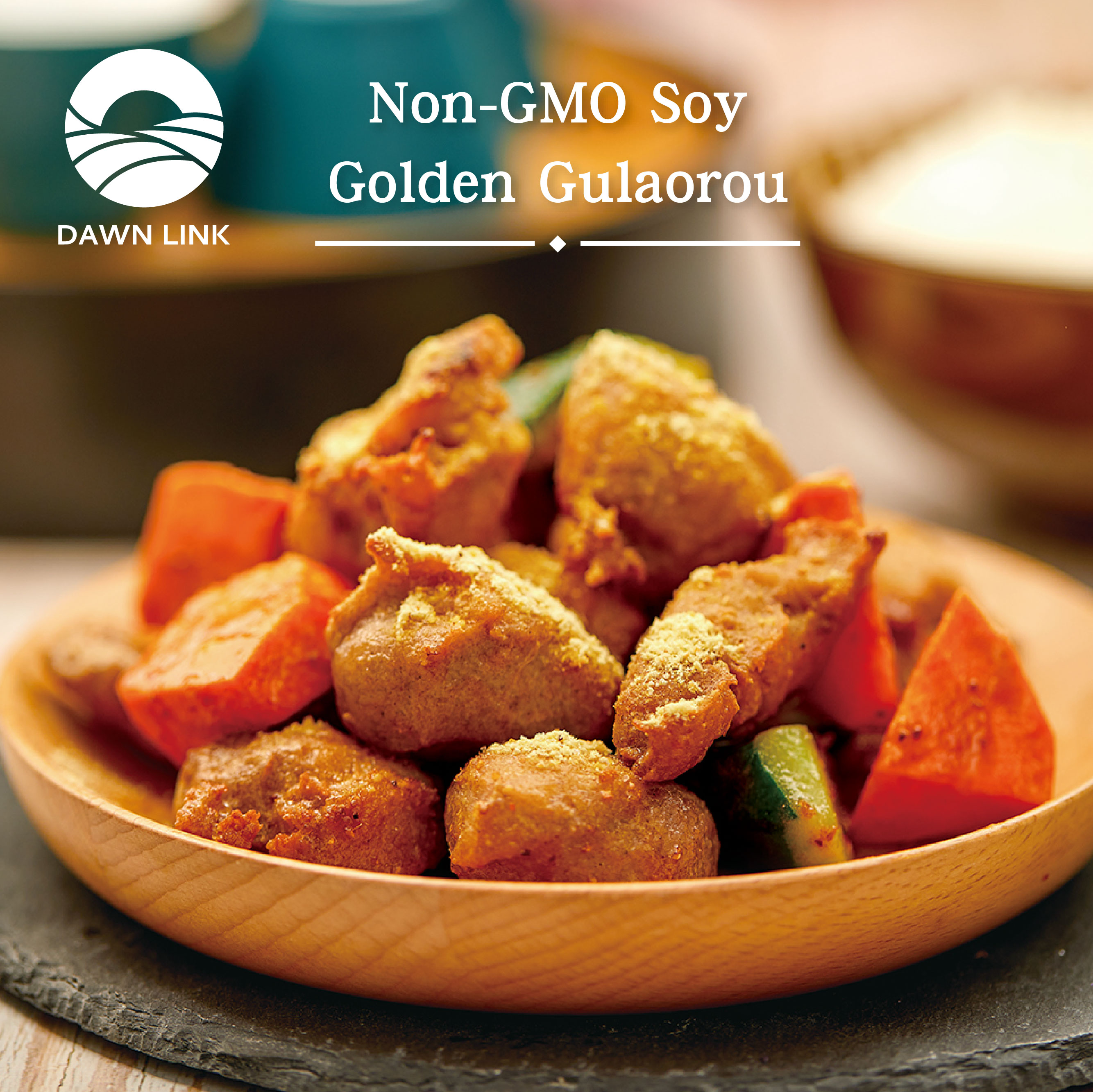 Taiwan Food Manufacturer Dawn Link™, Non-GMO Soy Golden Gulaorou, Vege Meat Analogue Chop for Cooking