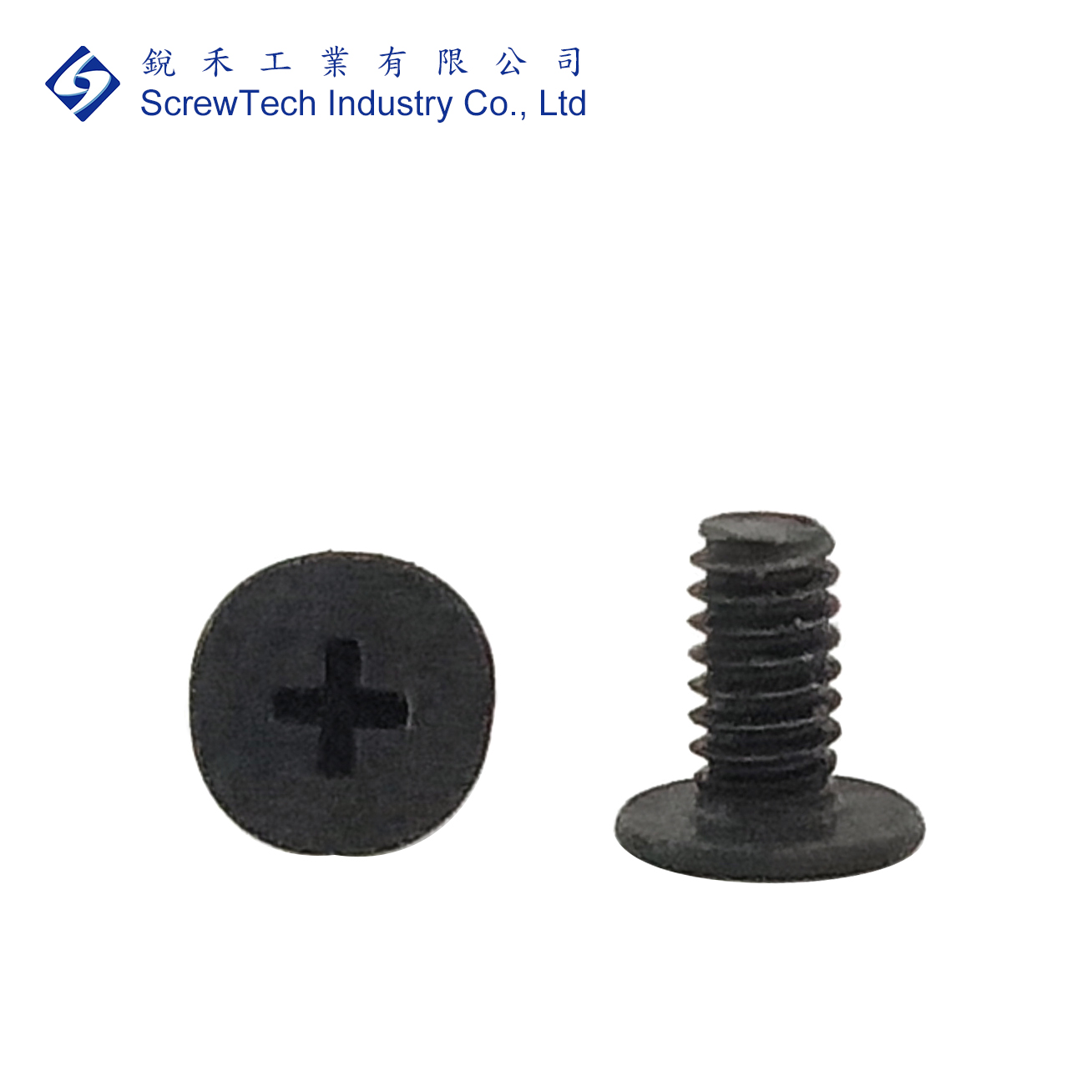 【ScrewTech】I Head, Phillips, M2x4, Machine Screw, Black Zinc Plated