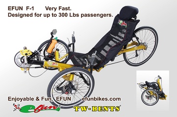 Fast EFUN recumbent tricycle, F-1