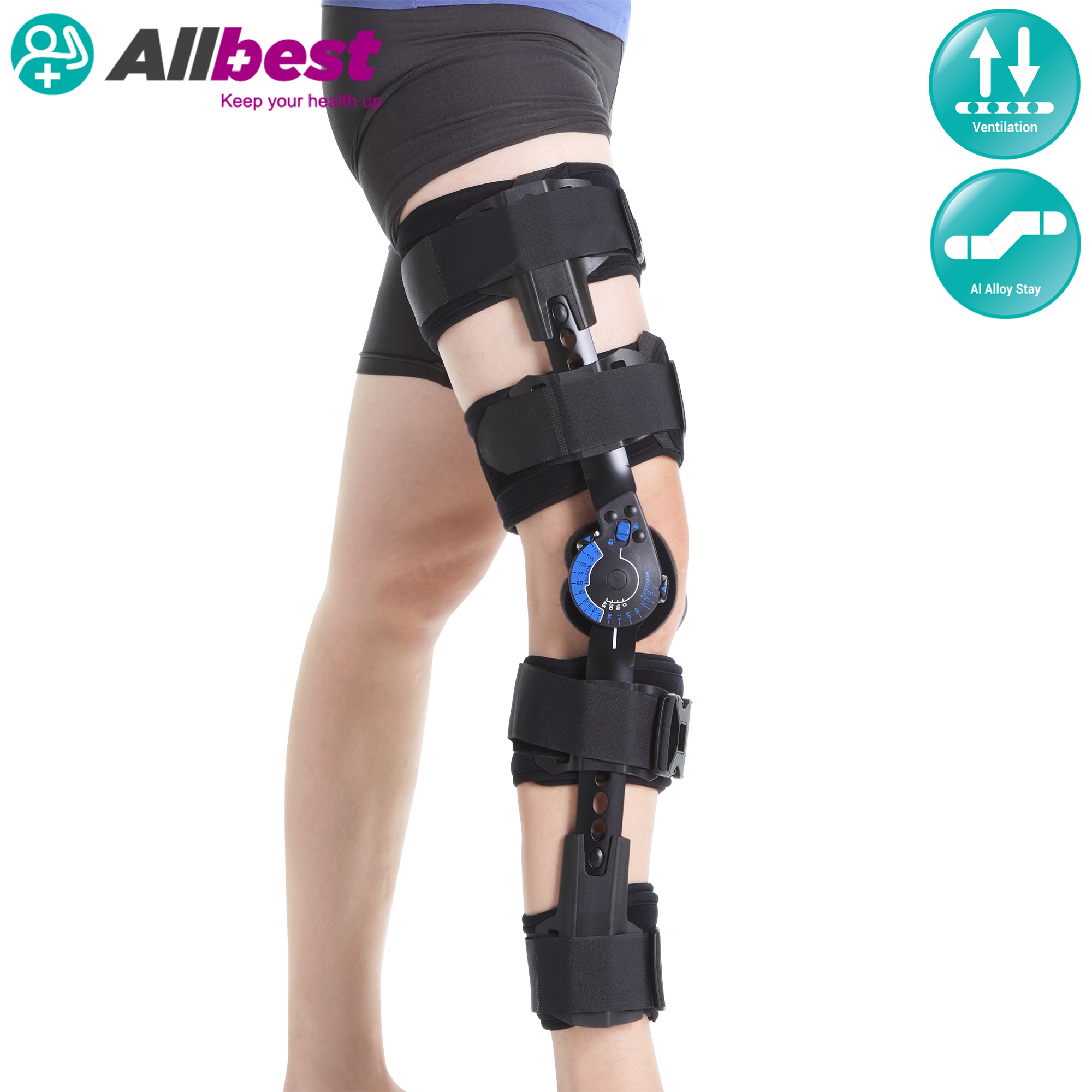 Adjustable QuickLock ROM Knee Brace Support Splint